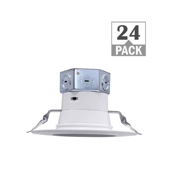 ETI LIGHTING 6 in. Canless 120-277v T24 Integrated LED Recessed Trim Light 800 Lumens Adjustable CCT IC Rated Dimmable (24-Pack)
