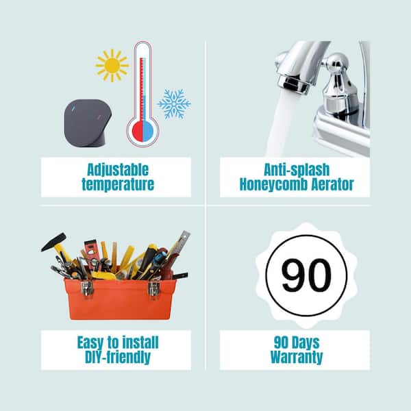 Single Handle 2-Hole Wall Mounted Brass Bathroom Faucet in Brushed Gold