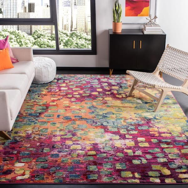 Madison Fuchsia/Gold 12 ft. x 15 ft. Geometric Abstract Area Rug