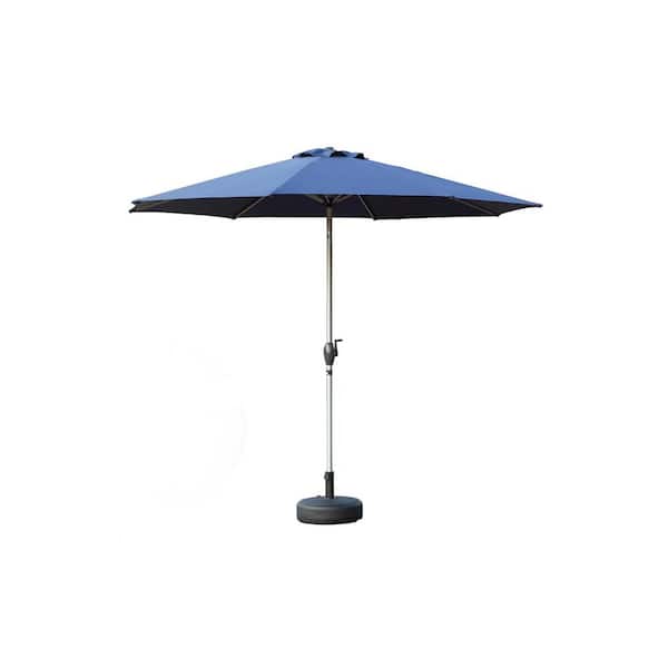 Otryad 9 ft. Aluminium Patio Market Umbrella, Outdoor Waterproof Table Umbrella with Push Button Tilt and Crank in Navy Blue