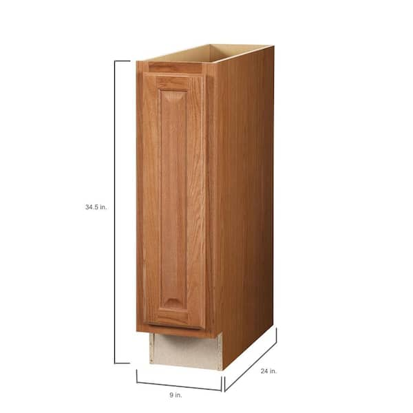 Hampton Base Kitchen Cabinets in Medium Oak - Kitchen - The Home Depot