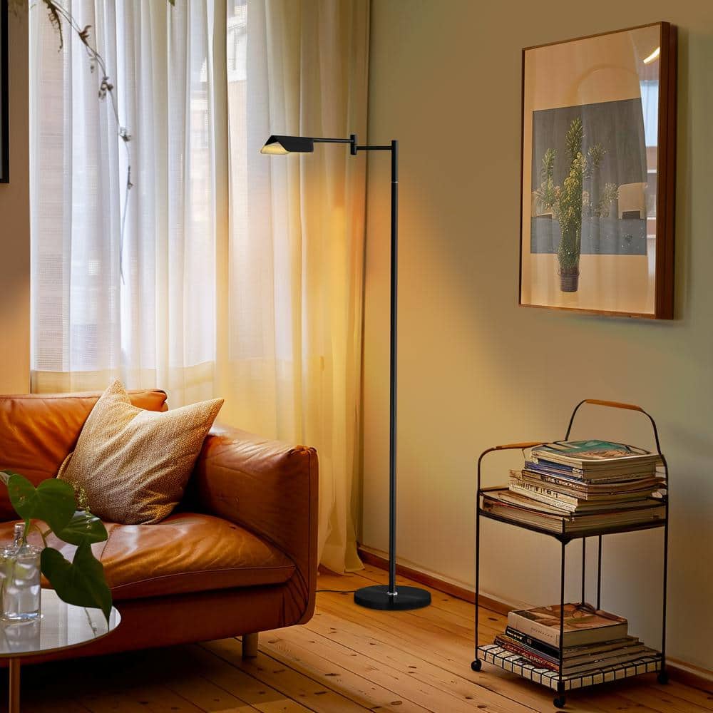 Black Adjustable 3-Way LED Task Floor Lamp