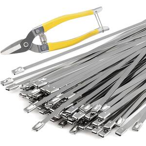 thumbnail image 2 of 0.33 Ft. X 0.02 Ft. 304-Stainless Steel Metal Zip Ties For Secure The Welded Wire Machinery Fence 100 Pack 1j7d0h8r 2 of 14