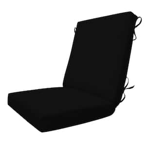 Outdoor Highback Dining Chair Cushion Sunbrella Canvas Black