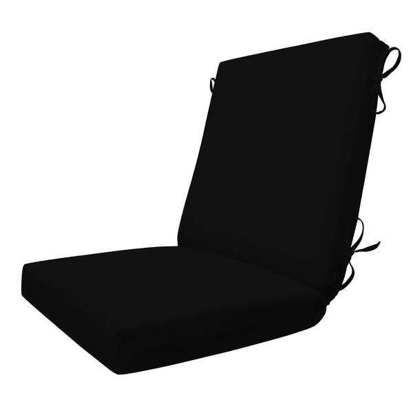 Outdoor Highback Dining Chair Cushion Sunbrella Canvas Black