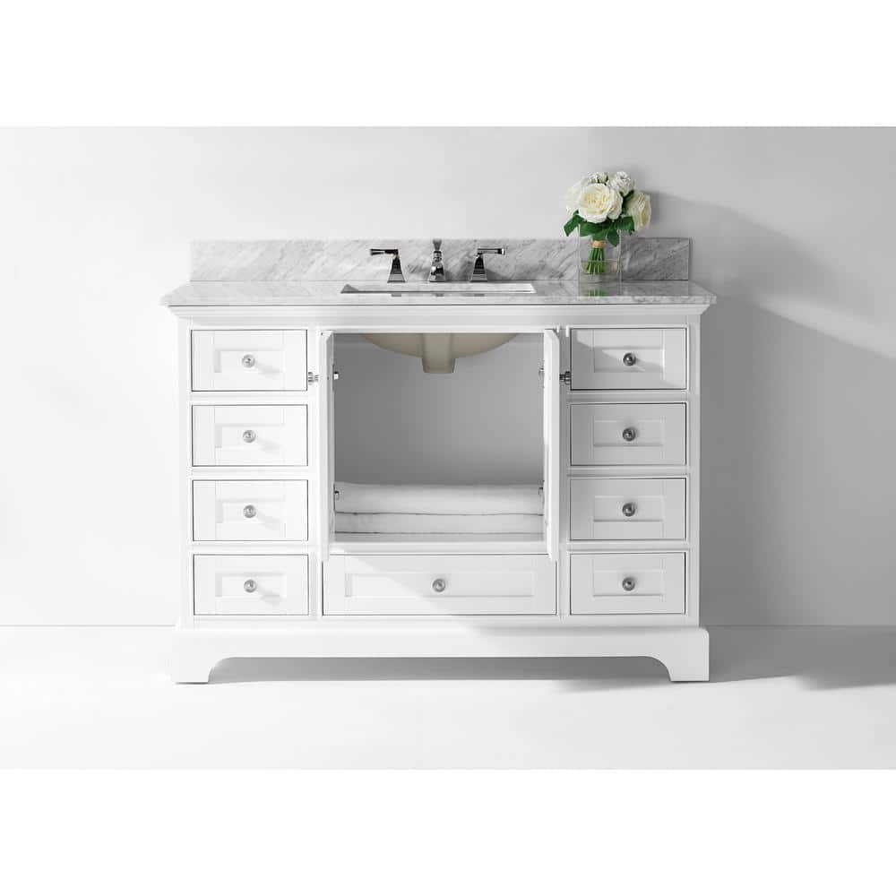 Audrey 48'' White Marble Top Single Sink Vanity