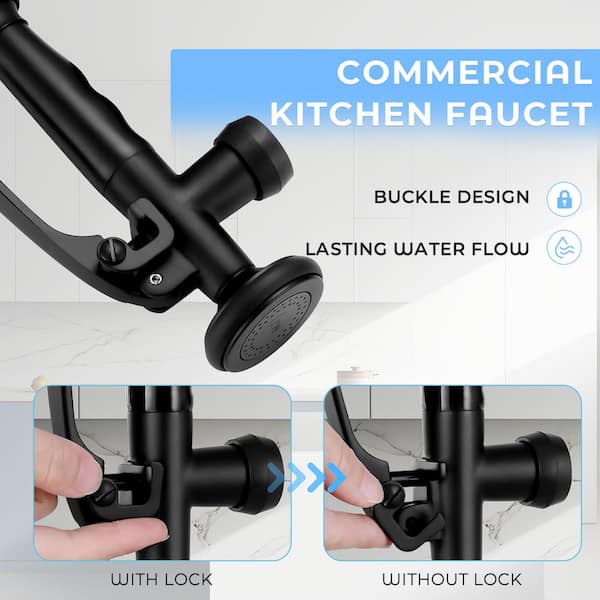 Single Handle Pull Down Sprayer Kitchen Faucet with Advanced Spray, Pull Out Spray Wand in Matte Black