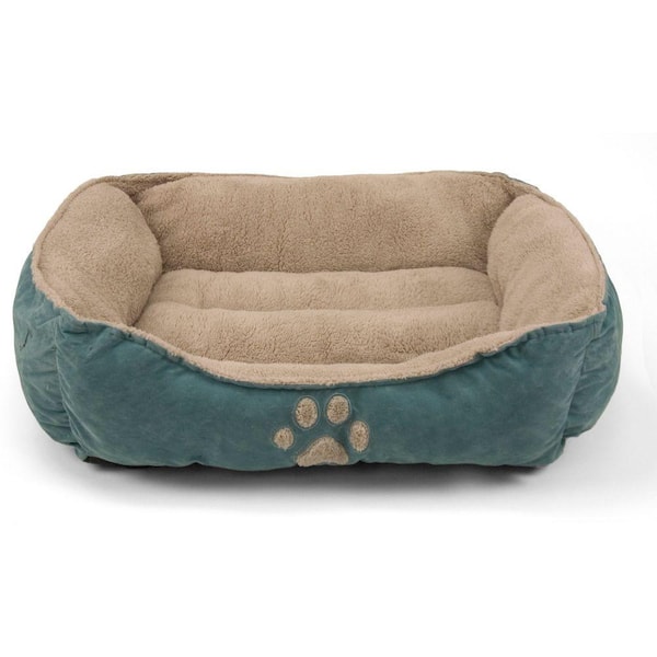 Brinkmann Pet Products 25 in. x 21 in. Blue Paw Print Box Bed