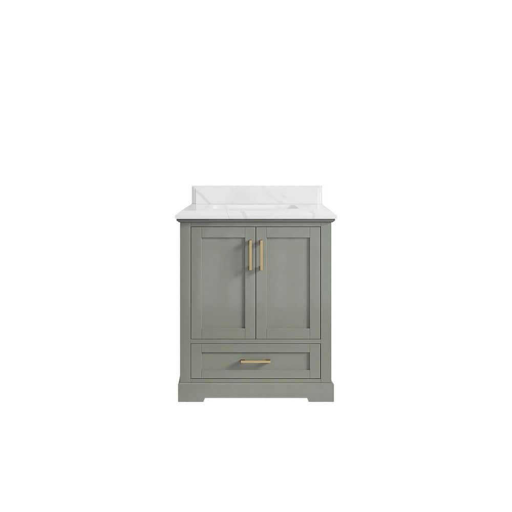 Boston 30 in. W x 22 in. D x 36 in. H Bath Vanity in Evergreen with 1.5 in. Calacatta Quartz Top price history on PriceWatchPro