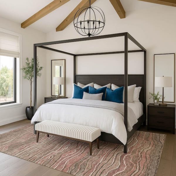 Mayfield Premium Machine Washable Abstract AMF1704 Mocha 10 ft. x 14 ft. Area Rug