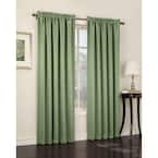 Sun Zero Sage Green Solid Rod Pocket Room Darkening Curtain - 54 in. W ...
