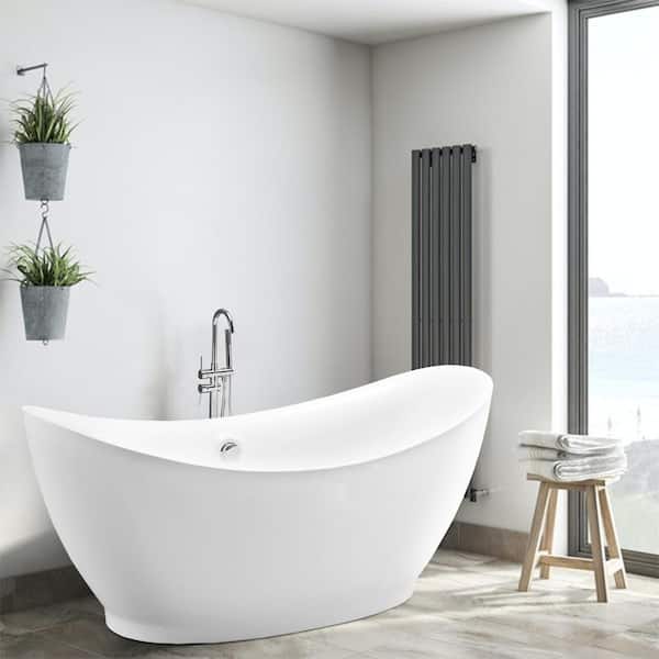 Vanity Art Blois 67 In Acrylic Flatbottom Freestanding Bathtub White Va6513 - Bathroom Ideas With Freestanding Bath