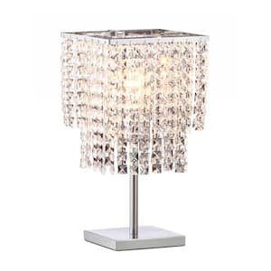 41 in. White Metal Bedside Table Lamp with Clear Novelty Shade