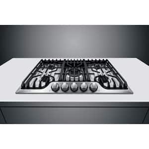 Professional 30 in. 5 Burner Gas Cooktop in Stainless Steel with Power Burner
