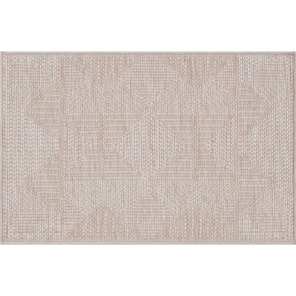 Tayse Rugs Bailey Beige 2 ft. x 3 ft. Transitional Geometric Flat Weave Polypropylene Rectangle Indoor/Outdoor Area Rug