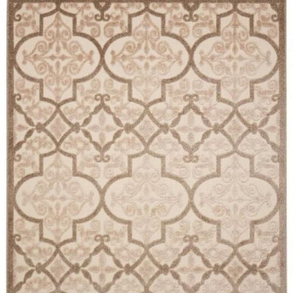 Cream 10 ft. x 13 ft. Woven Polypropylene Indoor/Outdoor Area Rug