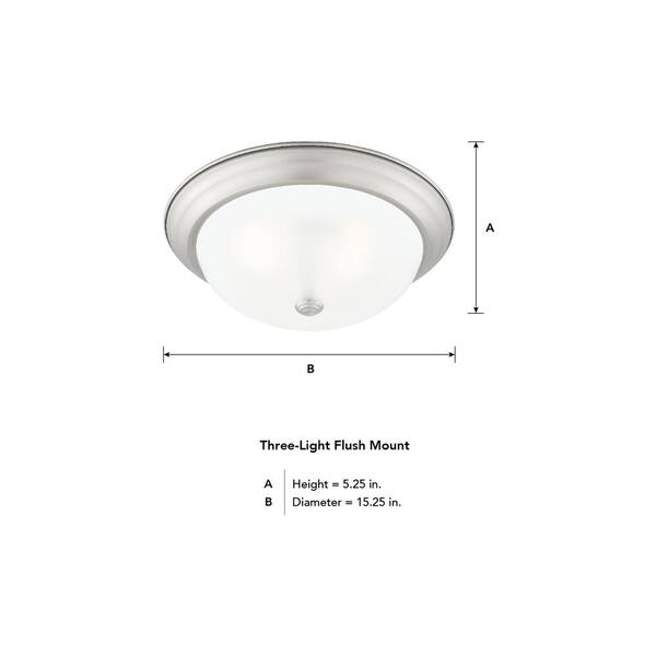 Designers Fountain - Reedley 15 in. Traditional Pewter Medium-Base (E26) Bulb Flush Mount for Kitchens