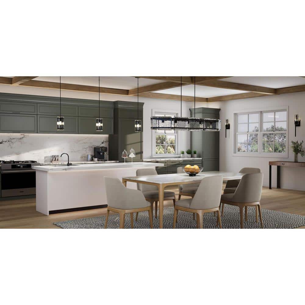 Rivera Matte Black Mini Pendant with Clear Textured Glass