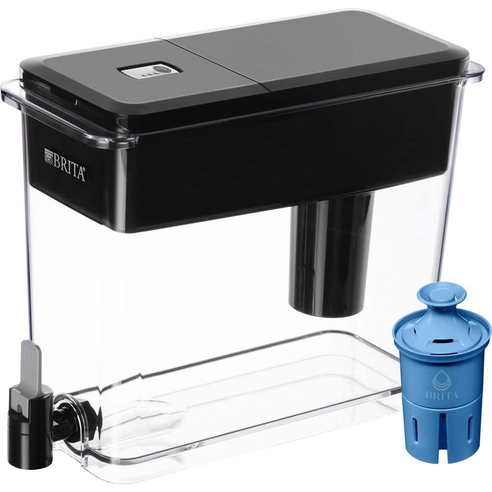 Brita UltraMax 27-Cup Extra Large Filtered Water Dispenser in Black with 1 Elite Filter, BPA Free 10060258362616