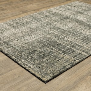 Asbury Charcoal/Beige 4 ft. x 6 ft. Industrial Distressed Abstract Polypropylene Indoor Area Rug