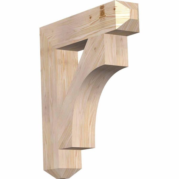 Ekena Millwork 5.5 in. x 32 in. x 28 in. Douglas Fir Westlake Craftsman Smooth Bracket