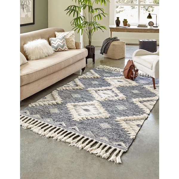 Mesa Navy Blue 8 ft. x 10 ft. Area Rug