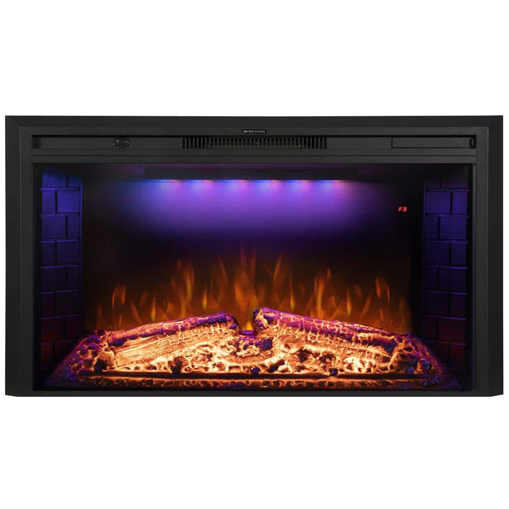 43 in. Electric Fireplace Inserts with Fire Crackling Sound, Adjustable Top
