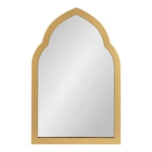 Medium Arch Gold Art Deco Mirror (30 in. H x 20 in. W)