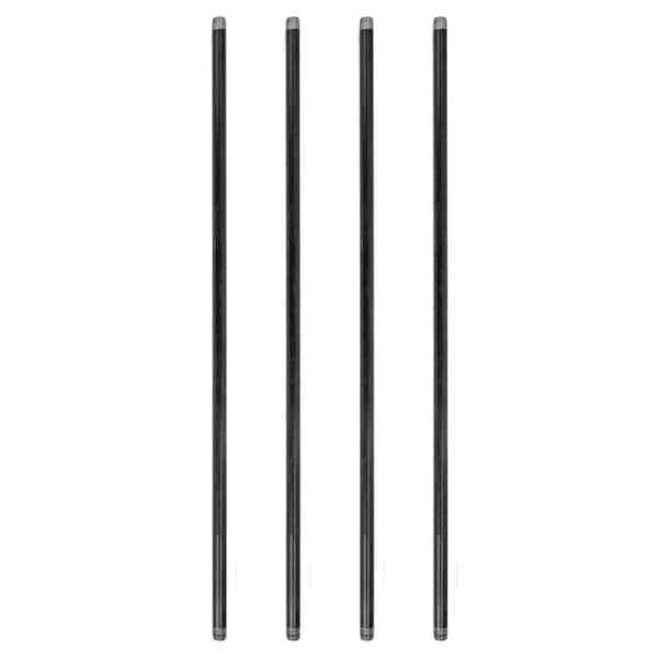 1/2 in. x 36 in. Black Industrial Steel Grey Plumbing Pipe (4-Pack)