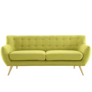 Remark 74 in. Wheatgrass Polyester 3-Seater Tuxedo Sofa with Square Arms