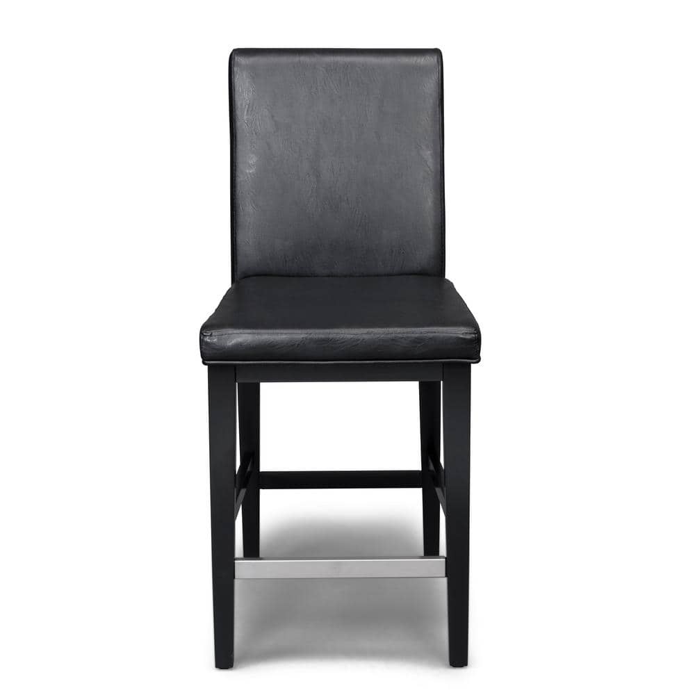HOMESTYLES Linear Black Counter Stool 800289 The Home Depot