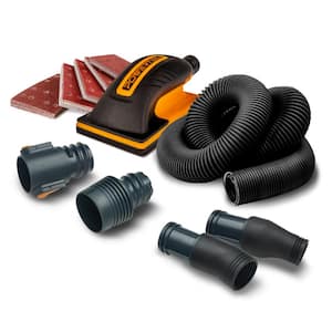 Dust Collection Hose Attachment and Hand Sander Block Kit w/Ultra Flex Vacuum Adapters, Assorted Grit Oxide Sander Pads