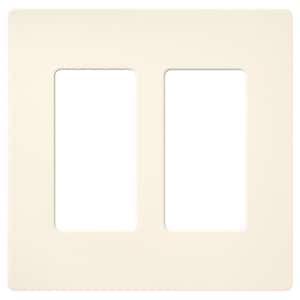 Claro 2-Gang Wall Plate for Decorator/Rocker Switches, Satin, Biscuit (SC-2-BI) (1-Pack)