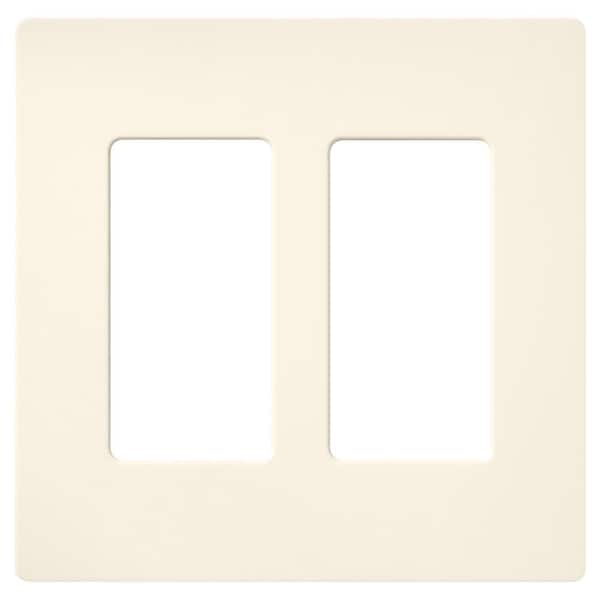 Lutron Claro 2-Gang Wall Plate for Decorator/Rocker Switches, Satin, Biscuit (SC-2-BI) (1-Pack)