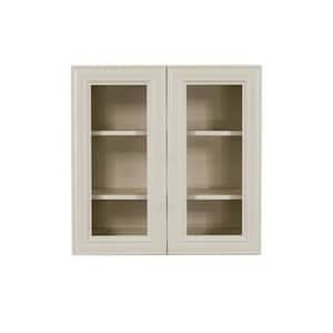 Princeton Assembled 27 in. x 30 in. x 12 in. Wall Mullion Door Cabinet with 2-Door 2-Shelves in Off-White