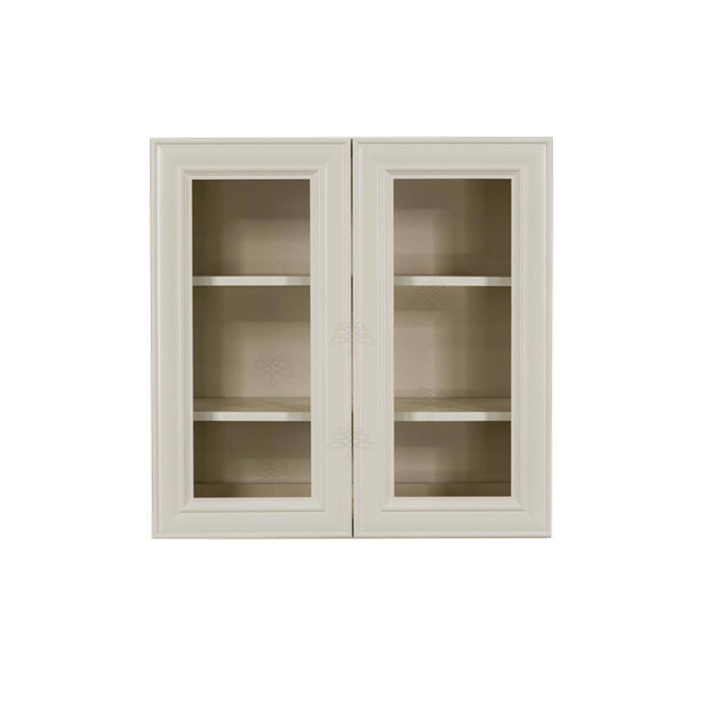 Princeton Assembled 30 in. x 30 in. x 12 in. Wall Mullion Door Cabinet with 2-Door 2-Shelves in Off-White price history on PriceWatchPro