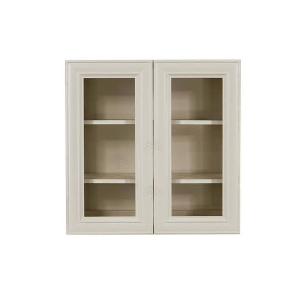 LIFEART CABINETRY Princeton Assembled 30 in. x 12 in. x 12 in. Wall Mullion Door Cabinet with 2-Door in Off-White