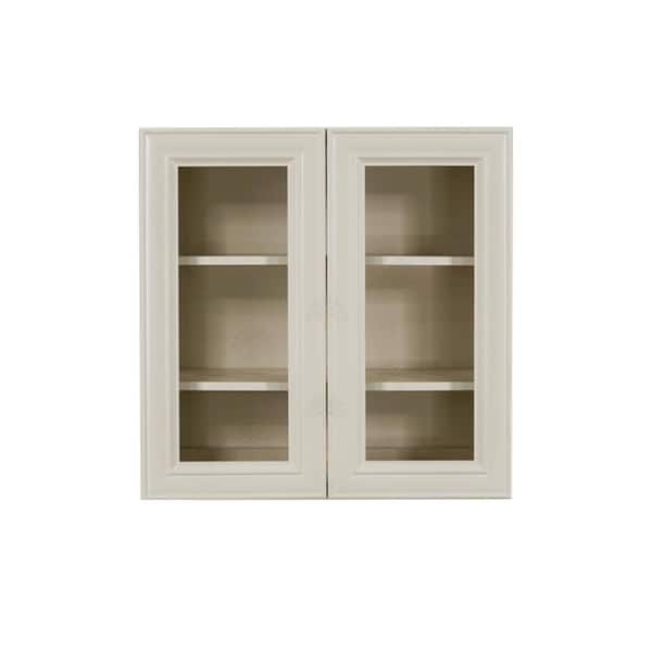 LIFEART CABINETRY Princeton Assembled 36 in. x 30 in. x 12 in. Wall Mullion Door Cabinet with 2-Door 2-Shelves in Off-White
