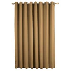Sand Polyester Solid 112 in. W x 84 in. L Grommet Blackout Curtain