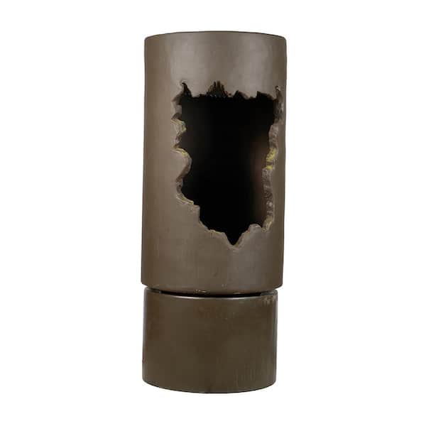 Boosicavelly 56.5 in. Tall Large Outdoor Brown Cement Urn Fountain with Light, Available Flowers DIY