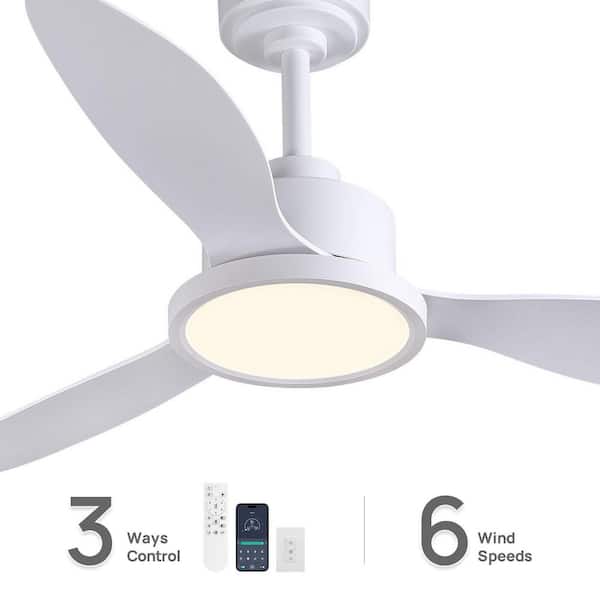 42 in. Smart Indoor Dimmable Integrated LED Black 3 Blades Ceiling Fan with Light Kit and Remote Control
