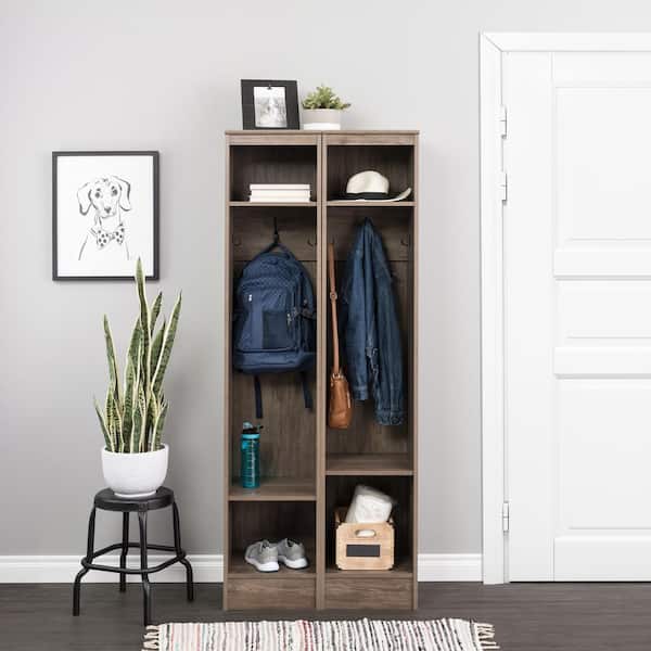 Prepac Drifted Gray Narrow Entryway Organizer 3-Coat Hooks, Coat - Main Image