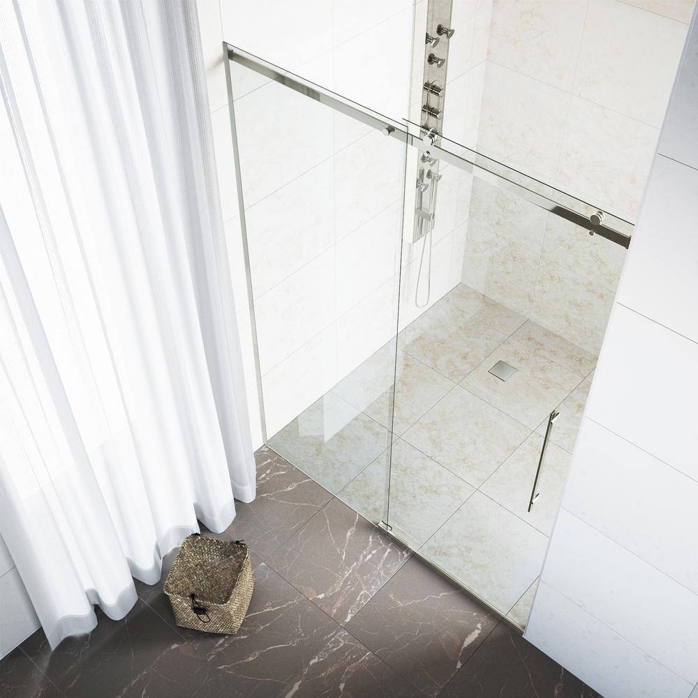 Luca 56-60" Frameless Sliding Shower Door with Clear Glass