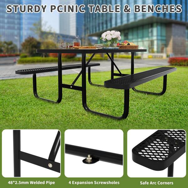 Choosilay Outdoor 72 in. Thermoplastic Coated Rectangle Steel