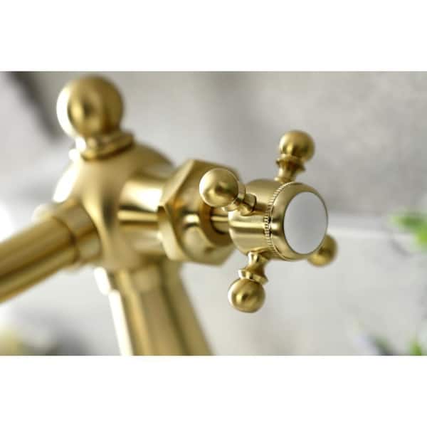 Kingston Brass Nautical Single-Handle Single-Hole Bathroom Faucet with Push  Pop-Up and Deck Plate in Polished Brass HKSD154KLPB - The Home Depot