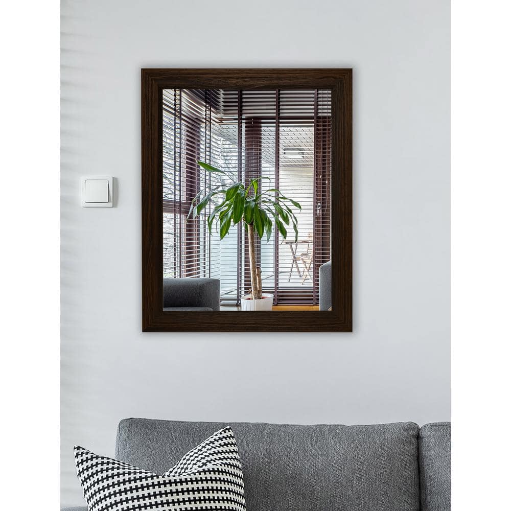 Mocha Modern Rustic Large Wooden Vanity Mirror 32.75" x 50.75"