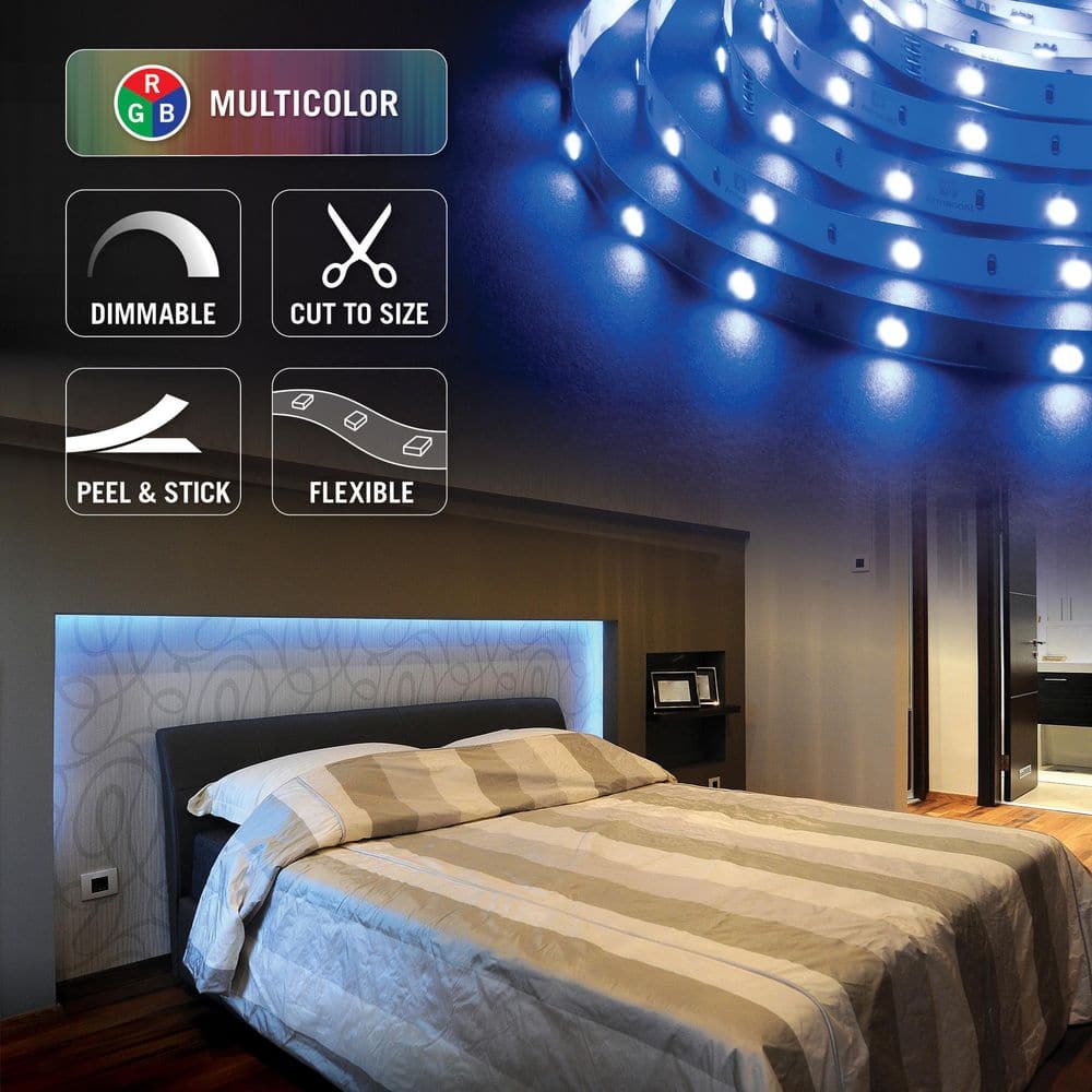 8ft Multi-Color RGB LED Tape Light with 30 LEDs per Meter