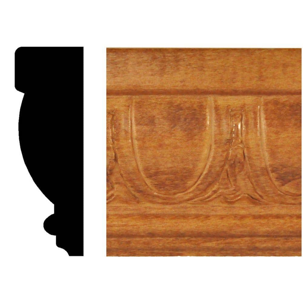 . 813 in. D x 2-1/2 in. W x 96 in. L Hardwood Stained Cherry Egg and Dart C