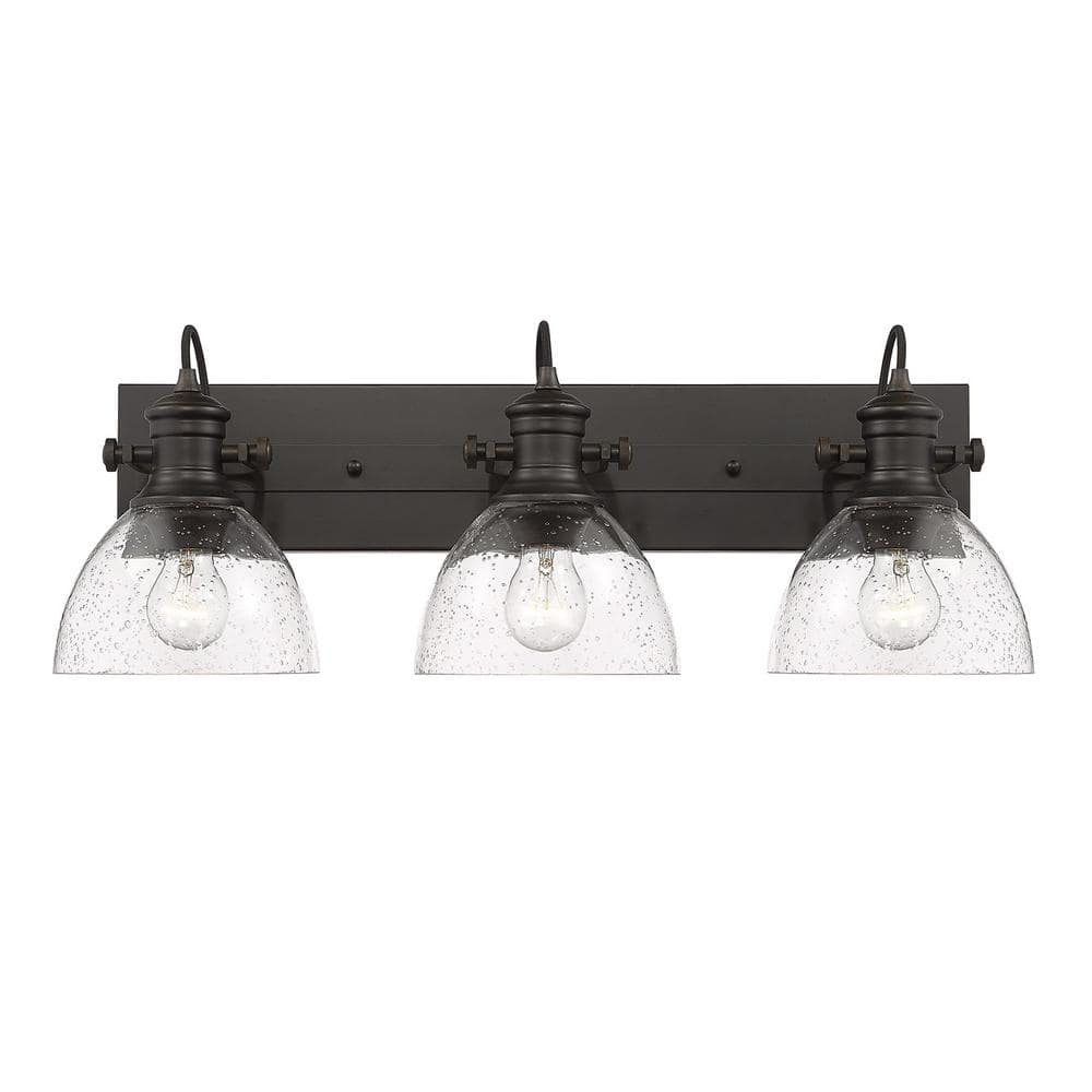 Hines 3-Light Rubbed Bronze Bath Vanity with Seeded Glass price history on PriceWatchPro