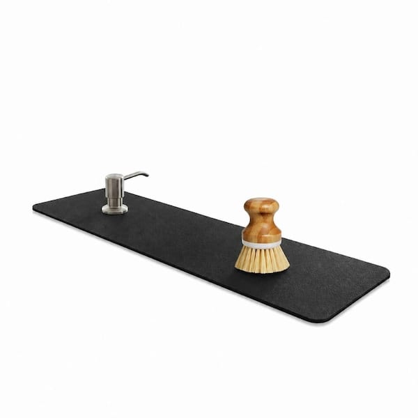 24 in. x 4 in. Cut-to-Fit Absorbent Faucet Mat Splash Guard for 2 and 3 Hole Faucet Configurations